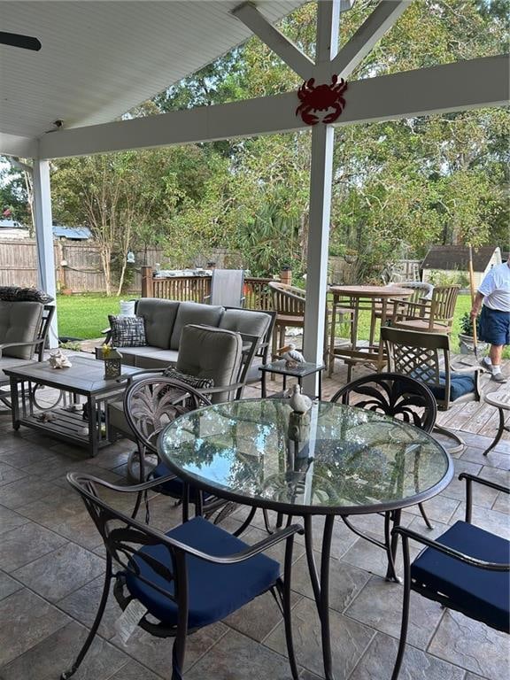 view of patio with outdoor lounge area