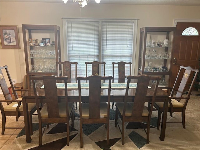 view of tiled dining room