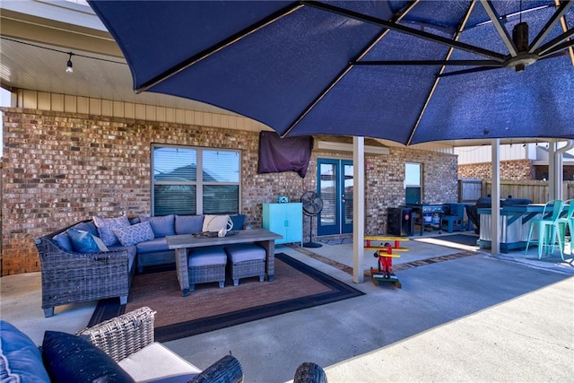 view of patio with outdoor lounge area