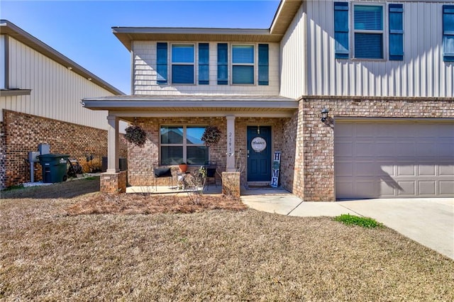 view of front of house with a garage