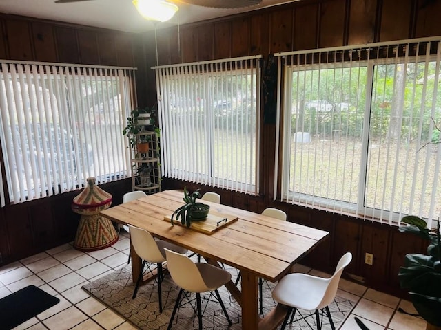 sunroom / solarium with ceiling fan