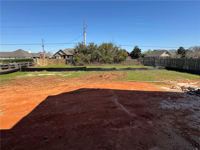 view of yard featuring fence