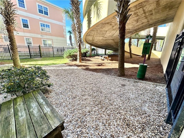 view of yard featuring fence