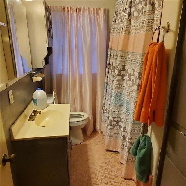 bathroom with toilet and vanity