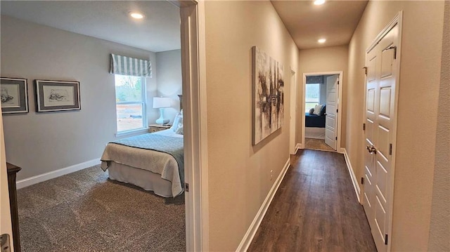 9851 Nadine Ln, Mobile, AL 36695 - hallway with recessed lighting and dark wood-type flooring