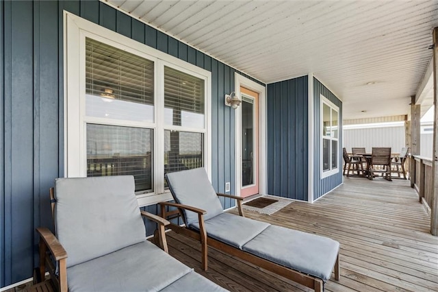 wooden deck featuring a porch