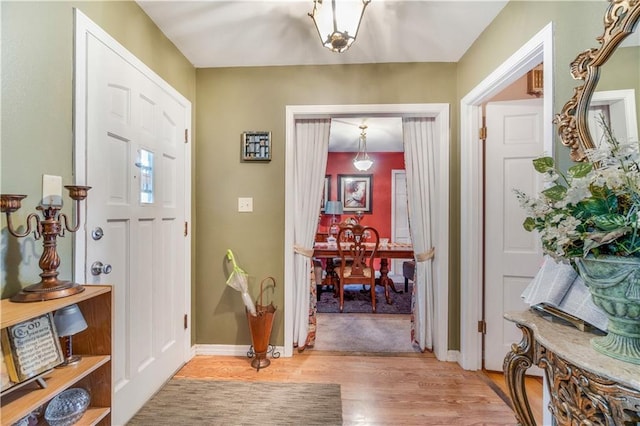 entrance foyer with light hardwood / wood-style flooring