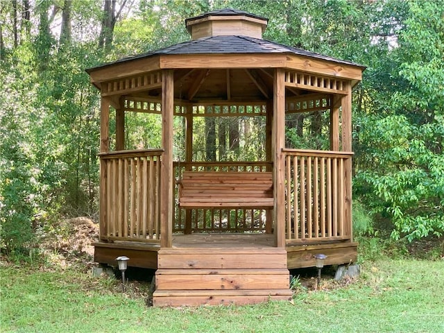 deck with a gazebo