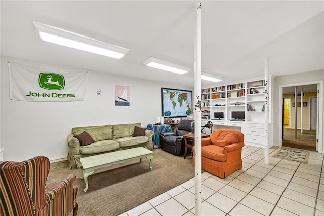 view of tiled living room