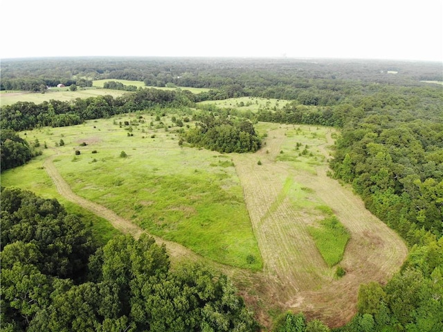 aerial view featuring a rural view