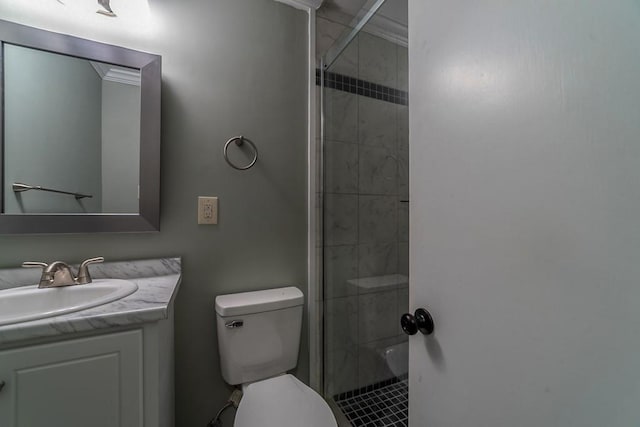 7520 Oak Dr W, Theodore, AL 36582 - bathroom featuring vanity, an enclosed shower, and toilet