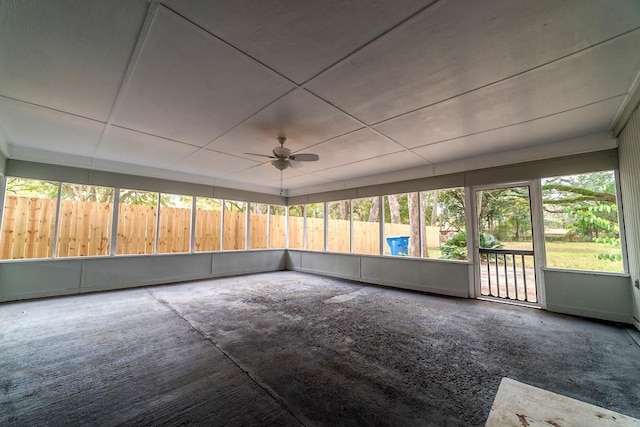 7520 Oak Dr W, Theodore, AL 36582 - unfurnished sunroom with ceiling fan