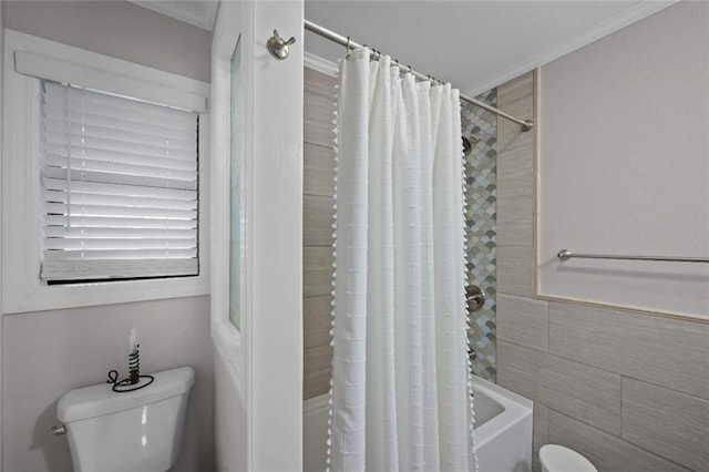 3120 Riviere Du Chien Loop W, Mobile, AL 36693 - bathroom with tile walls, shower / bath combo, and ornamental molding