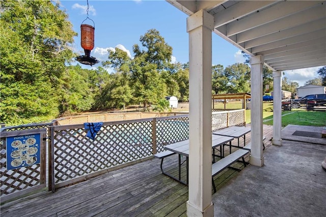 view of wooden terrace