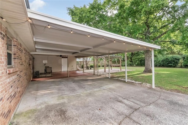 view of car parking featuring a carport