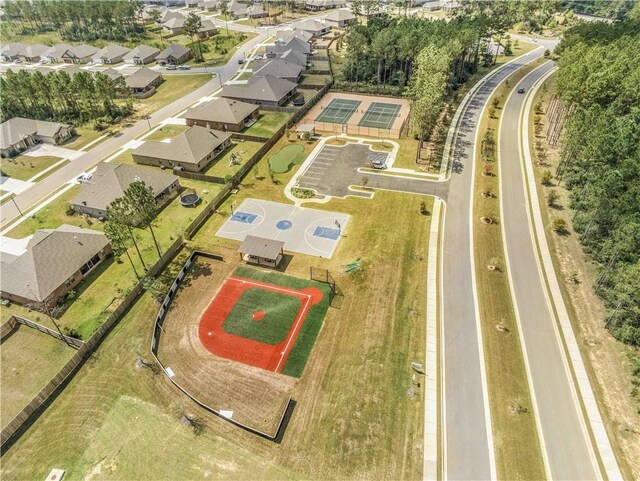 aerial view with a residential view