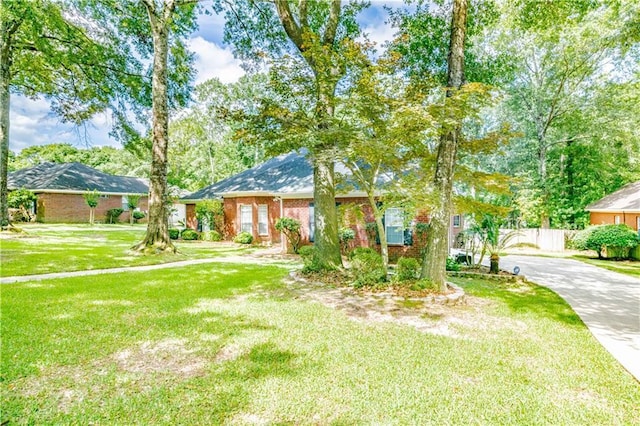 view of front of home featuring a front yard