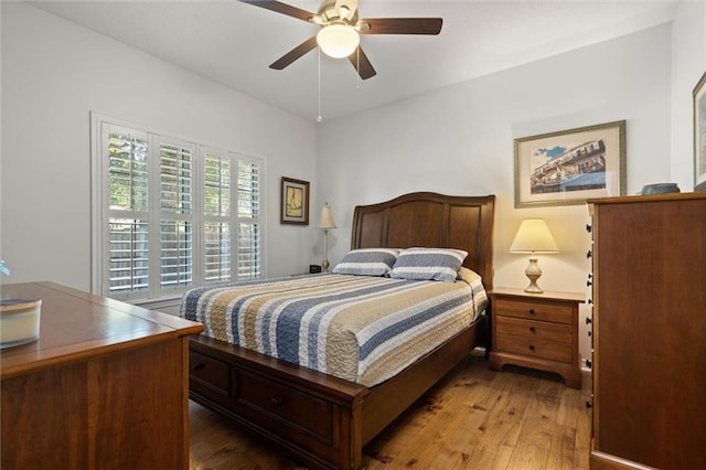 7471 Oak Dr, Foley, AL 36535 - bedroom with wood finished floors and ceiling fan