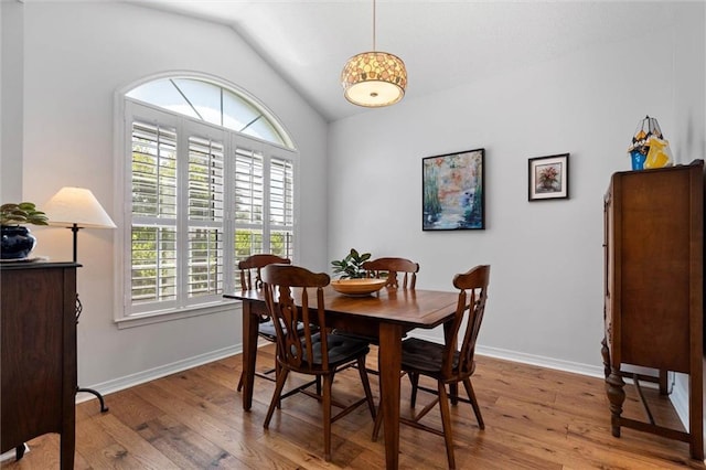 7471 Oak Dr, Foley, AL 36535 - dining room featuring lofted ceiling and wood finished floors