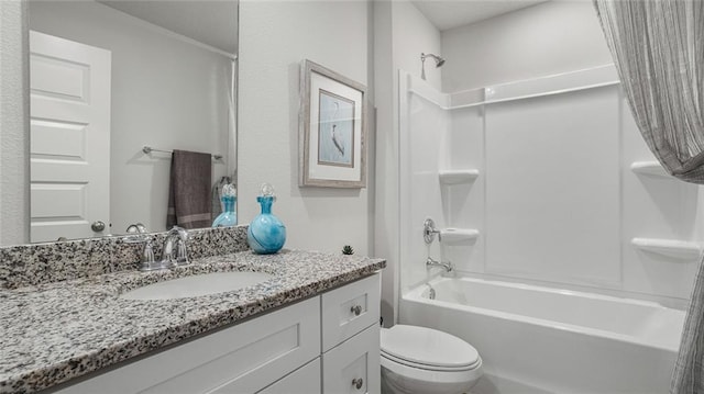 10471 Lowell St W, Mobile, AL 36695 - bathroom featuring bathing tub / shower combination, vanity, and toilet
