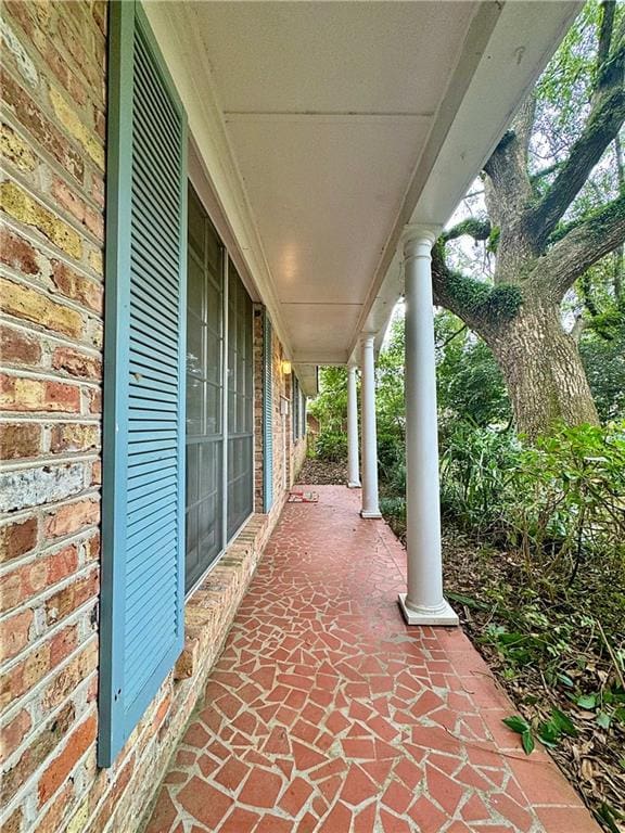 view of patio featuring covered porch