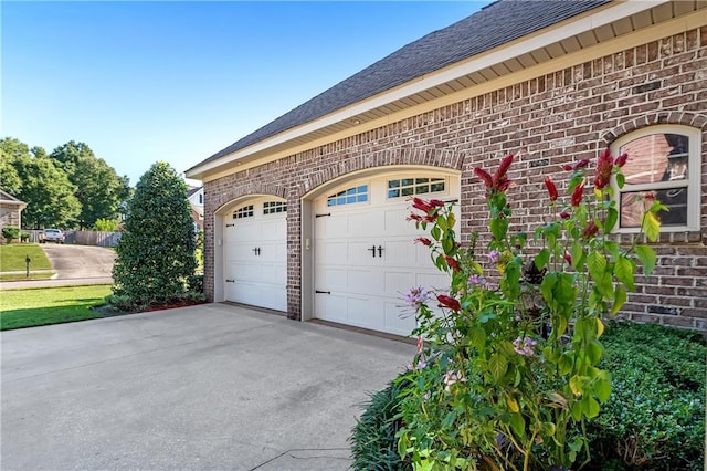 view of garage