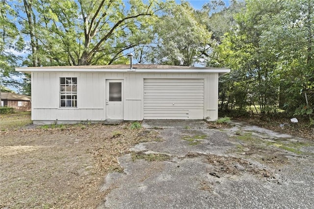 view of garage