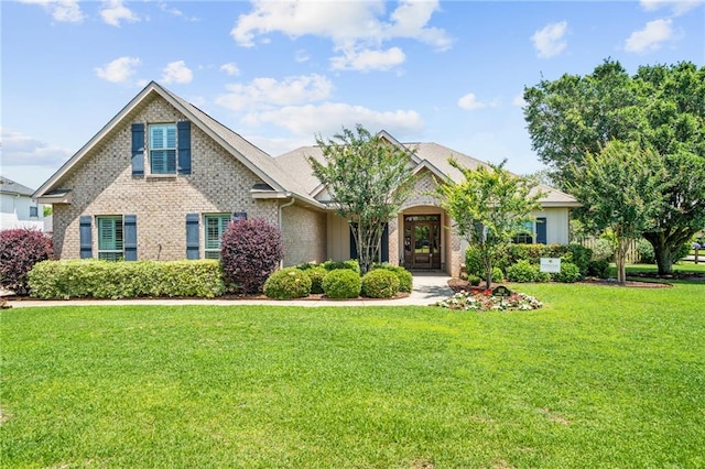 view of front of home featuring a front yard