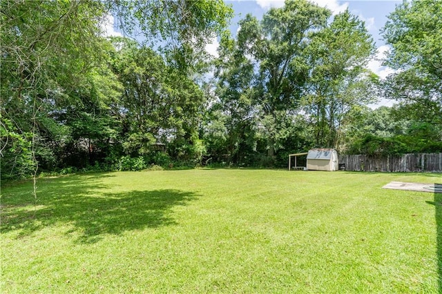 6250 Vivian Broadus Rd, Eight Mile, AL 36613 - view of yard with a storage shed and view of wooded area