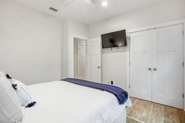 bedroom featuring hardwood / wood-style flooring