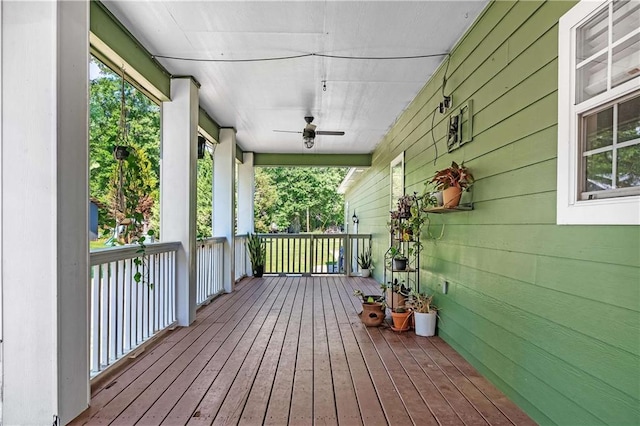 8255A Dixon Rd, Bay Minette, AL 36507 - wooden deck featuring covered porch and a ceiling fan
