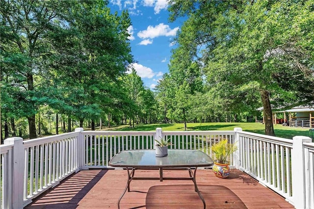 8255A Dixon Rd, Bay Minette, AL 36507 - deck featuring view of wooded area