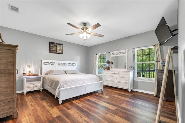 8255A Dixon Rd, Bay Minette, AL 36507 - bedroom with wood finished floors, baseboards, and ceiling fan