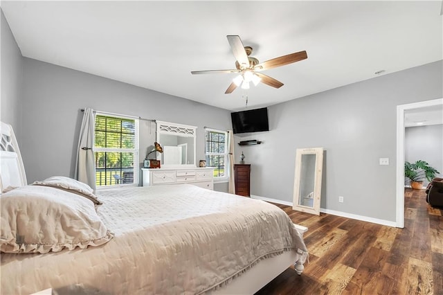 8255A Dixon Rd, Bay Minette, AL 36507 - bedroom featuring wood finished floors, baseboards, and ceiling fan
