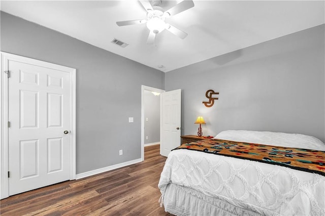 8255A Dixon Rd, Bay Minette, AL 36507 - bedroom featuring baseboards, wood finished floors, and ceiling fan