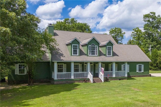 8255A Dixon Rd, Bay Minette, AL 36507 - new england style home featuring covered porch, a chimney, and a front yard