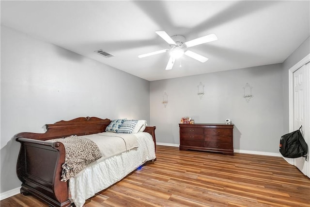 8255A Dixon Rd, Bay Minette, AL 36507 - bedroom with wood finished floors, baseboards, and ceiling fan