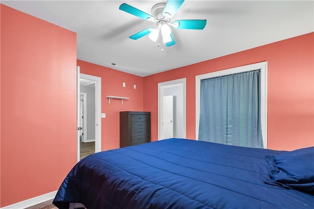 8255A Dixon Rd, Bay Minette, AL 36507 - bedroom with wood finished floors, baseboards, and ceiling fan
