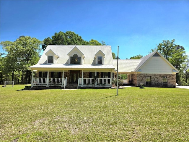 9075 Hamm Cir, Wilmer, AL 36587 - view of front of home with a porch and a front yard