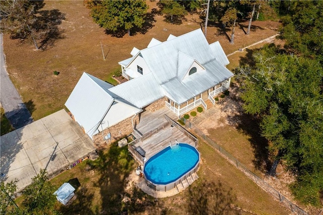 9075 Hamm Cir, Wilmer, AL 36587 - view from above of property featuring a pool area