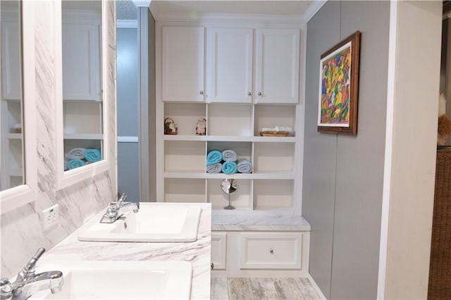 interior space featuring cabinets and sink