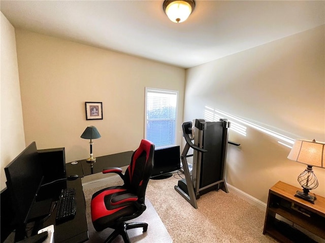 office area with light colored carpet