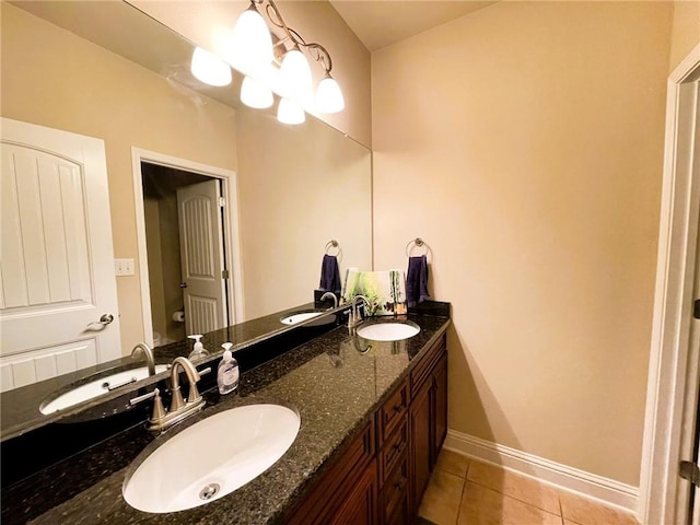 bathroom featuring tile patterned floors, toilet, and vanity