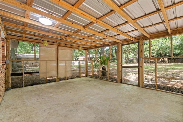 view of unfurnished sunroom