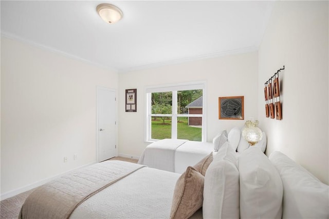 bedroom featuring ornamental molding