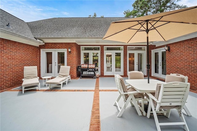 view of patio featuring french doors