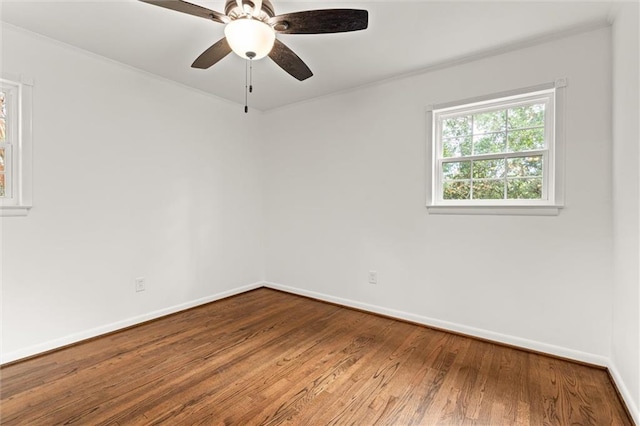 3510 Zimlich Ave, Mobile, AL 36608 - spare room with wood finished floors, ceiling fan, and ornamental molding