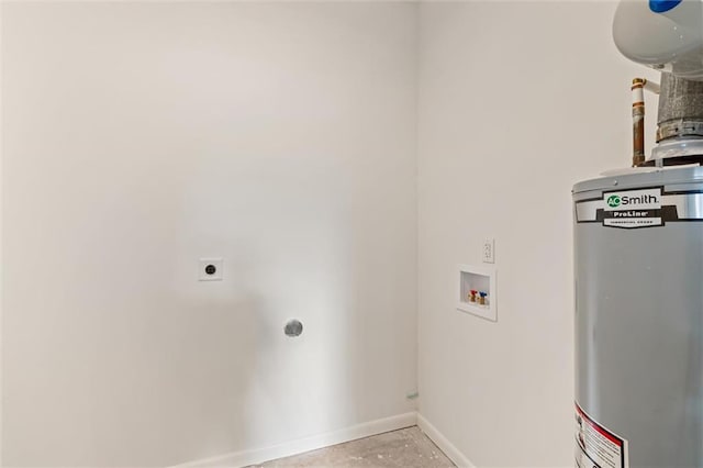 3510 Zimlich Ave, Mobile, AL 36608 - washroom featuring electric dryer hookup, gas water heater, and washer hookup