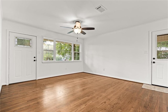 3510 Zimlich Ave, Mobile, AL 36608 - foyer entrance featuring ceiling fan and wood finished floors