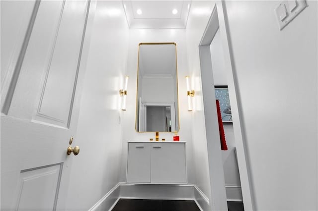 205 George St, Mobile, AL 36604 - bathroom featuring baseboards, vanity, and recessed lighting